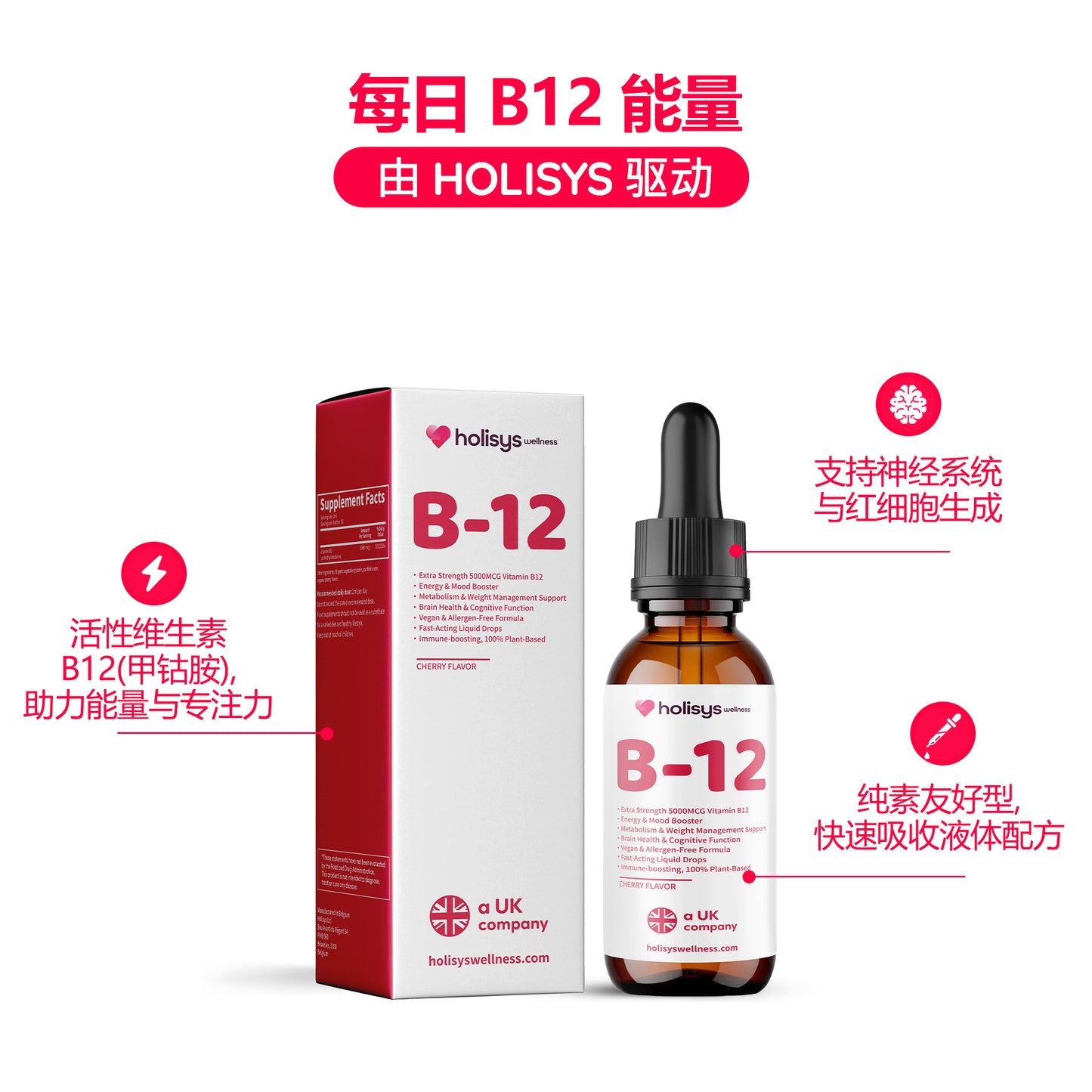 Holisys 维生素 B12 液体营养滴剂
